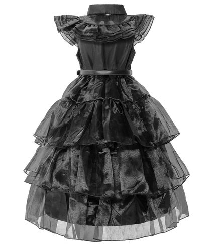 Black Family Cosplay Dress for Girls with Wig and Earrings — view 3