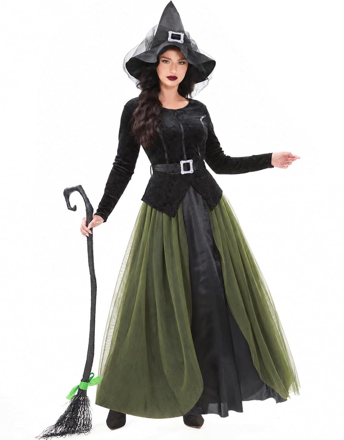 Black Witch Costume for Women with Hat