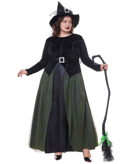Black Witch Costume for Women with Hat — view 3