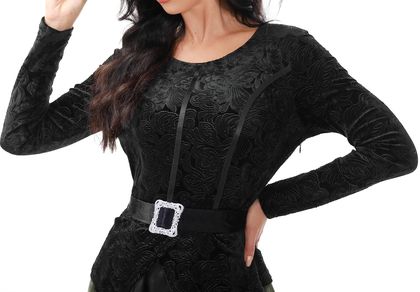 Black Witch Costume for Women with Hat — view 5