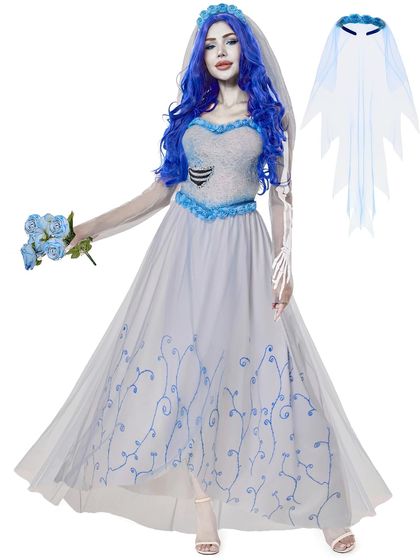 Corpse Bride Costume Dress with Veil for Women — view 2