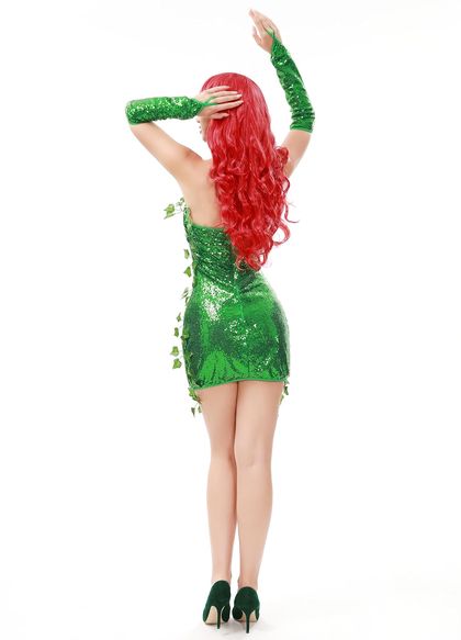 Green Poison Ivy Costume for Women, Four Piece — view 3