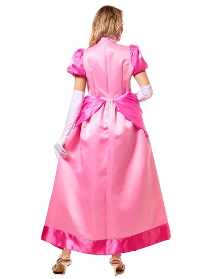 Pink Princess Costume for Women with Crown and Gloves — view 2