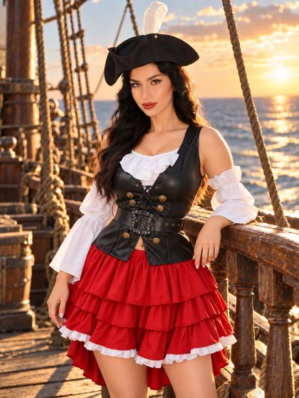 Pirate Costume for Women, Five Piece with Hat — view 2