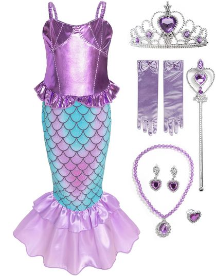 Purple Little Mermaid Costume for Girls