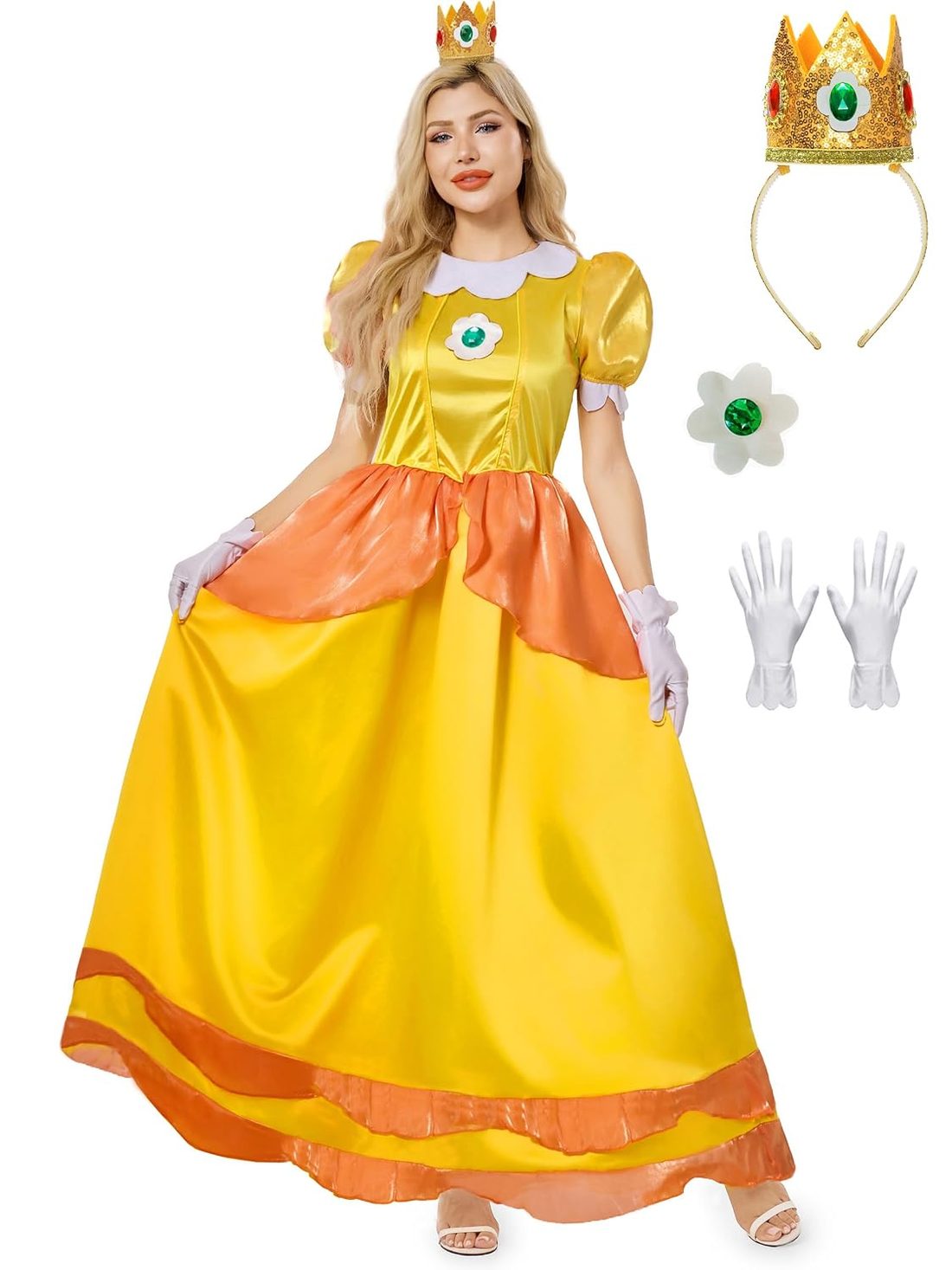 Yellow Princess Costume Dress for Women